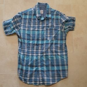 Blue plaid button down